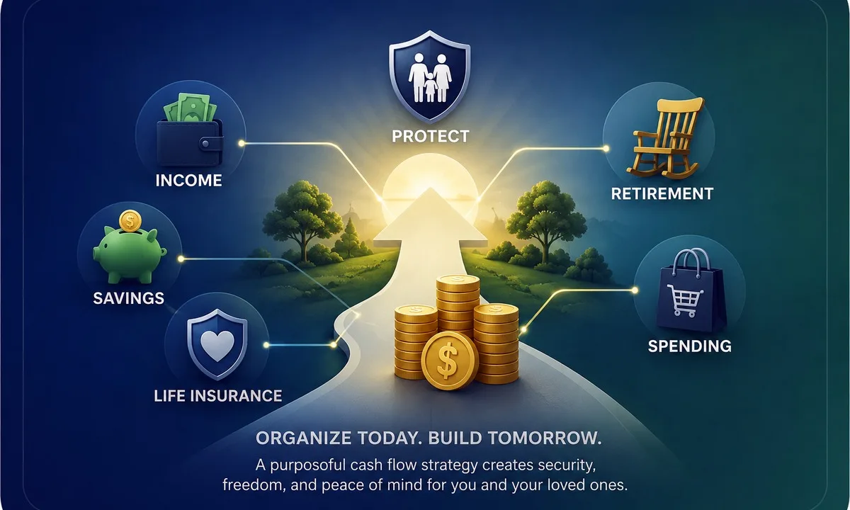 Protection planning image showing income, savings, life insurance, spending, and retirement